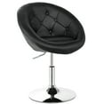thumbnail image 2 of Patiojoy Tabourets de Bar Pivotants Modernes Hauteur Réglable Dossier Rond Capitonné Chaise d'Appoint Noir, 2 of 9