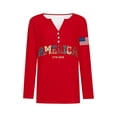 thumbnail image 4 of Women's Tops T-Shirts Patriotic Graphic Short Sleeve Fourth Of July Celebration National Day Commemorative Going Out Shirts, 4 of 4
