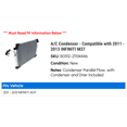 thumbnail image 2 of A/C Condenser - Compatible with 2011 - 2013 INFINITI M37 2012, 2 of 2