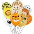 thumbnail image 1 of ZHAOCHENG Globos de vida silvestre de la jungla: 10 globos de látex de animales de 12 pulgadas para decoraciones de fiesta de cumpleaños con temática de vida silvestre de la jungla., 1 of 5