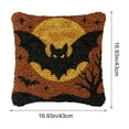 thumbnail image 2 of Halloween Embroidery Pillow Kit, Half Cross Stitch Needlework Set with Printed Canvas, Yarn and Cushion Cover Materials for DIY Sofa Decor/Handmade Crafting/Seasonal Home Accent Set, A, 2 of 6