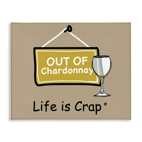 Stupell Industries Out Of Chardonnay Novelty & Humor Painting Wrapped Canvas Art Print Wall Art, 20 x 16