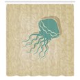 thumbnail image 3 of Ambesonne Jellyfish Shower Curtain, Beach Summer Ocean, 69"Wx75"L, Sand Brown Seafoam, 3 of 3