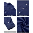thumbnail image 5 of sogami Men's Cotton Linen Henley Shirts Long Sleeve Casual Button Down Shirt Roll-up, 5 of 7