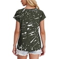 thumbnail image 4 of Camiseta de Manga Corta de las Mujeres de Cuello Redondo de Impresión Casual Top de las Señoras, Poliéster Ligero para el Hogar Diario Y Cómodo, 4 of 8