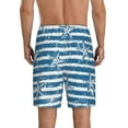 thumbnail image 2 of Balery Ocean on Striped Men's Cotton Knit Pajama Shorts Waistband & Pockets,Short Pajama Pants-Large, 2 of 8