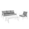 thumbnail image 1 of Crosley Kaplan 3 Piece Outdoor Sofa Set in Gray, 1 of 14