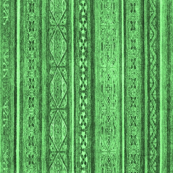 Ahgly Company Indoor Square Abstract Emerald Green Modern Area Rugs, 5' Square