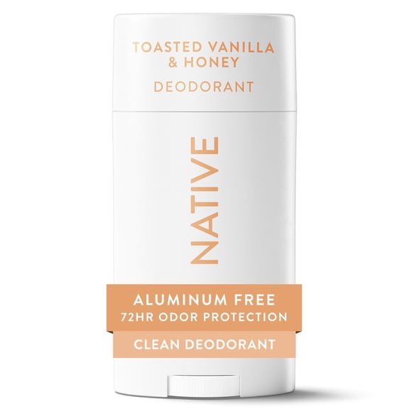 Native Aluminum Free Deodorant For Women, 72 Hour Solid Deodorant Stick, Toasted Vanilla & Honey, 2.65oz