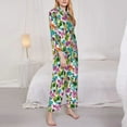 thumbnail image 3 of Honeii Watercolor Flowers print Women's Pajama Sets Long Sleeve Button Down Sleepwear Nightwear Soft Pjs Lounge Sets-XX-Large, 3 of 7