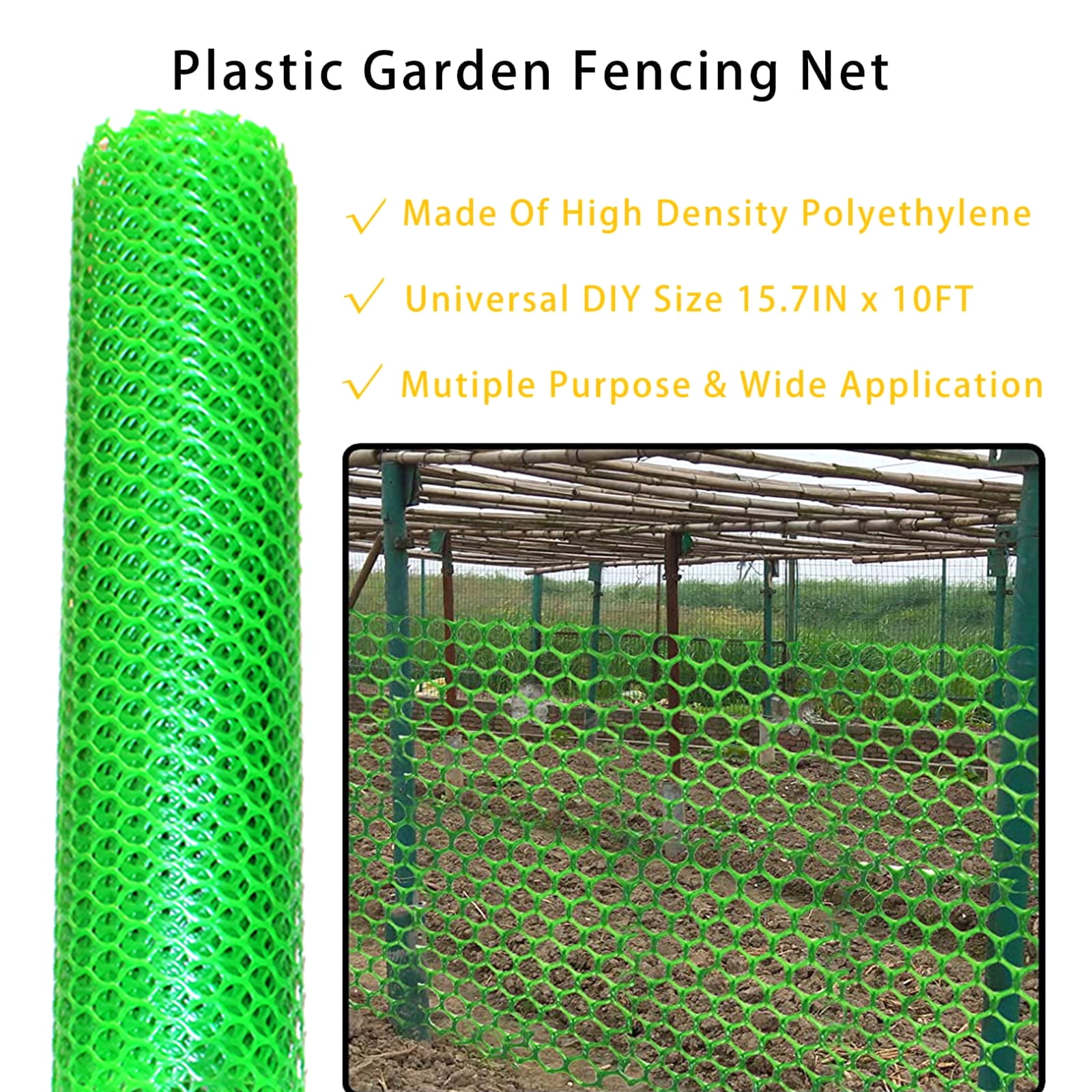 【Ready Stock】 Plastic Garden Fencing Net Chicken Wire Mesh Roll DIY  Projects Supplies 