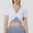 White, variant on Olyvenn Stylish Workout Twist Front Crop Top for Women Short Sleeve Slim Fit Athletic Yoga Shirt Breathable Gym Running Sport Shirts Light Blue S