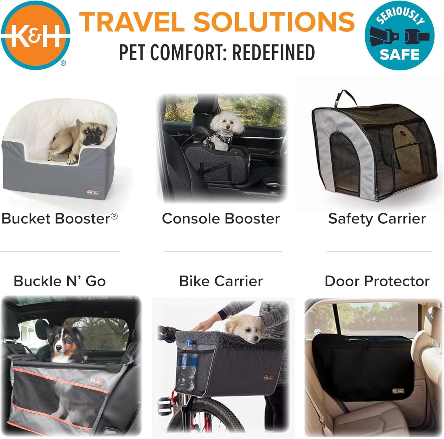 Center Console Dog Car Seat for Small Dogs & Cats