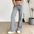 thumbnail image 4 of Staron Women's Casual Wide Leg Pants Elastic Waistband with Pockets Solid Color Loose Lounge Travel Comfy Trousers, Gray XL, 4 of 6