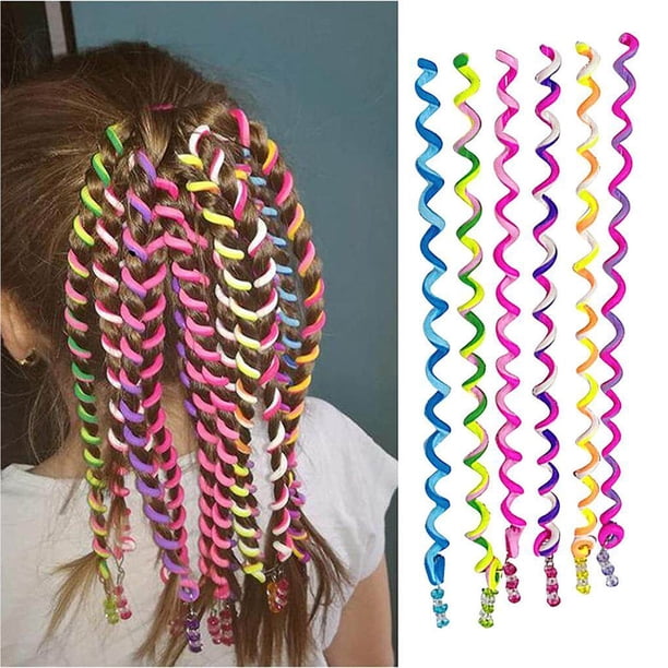 Soidarity 6 unids/set de diadema torcida para el cabello para niñas y niños con colgante, banda para peinado, accesorio trenzado para Cuidado del cabello Color mixto