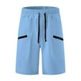 thumbnail image 4 of BLCHUNen Cargo Shorts for Mens Lightweight Drawstring Elastic with Zipper Pockets Hiking Camping Shorts, 4 of 7