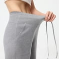 thumbnail image 4 of Micaxili Women's High Waisted Wide Leg Pants Casual Drawstring Elastic Waist with Pockets(Grey-L), 4 of 6