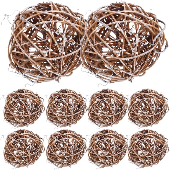 NIAIZEK Set of 10 Natural Rattan Decorative 3.1 Inch Elegant Home Decor Accents