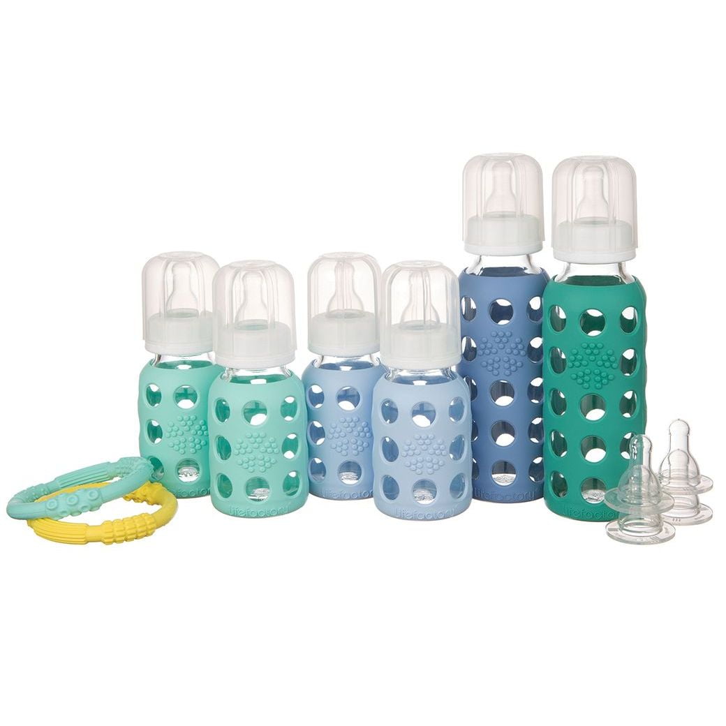 Lifefactory Mixed 6 Bottle Starter Set - Mint/Blanket/Kale/Blueberry