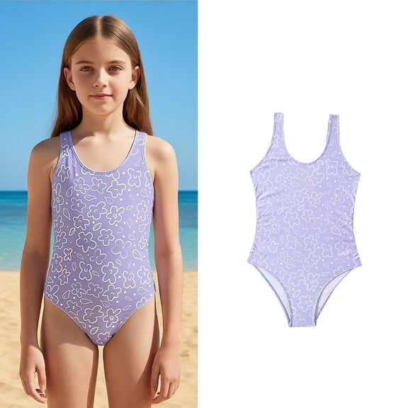 Swimsuit Girls 1 Piece Swimsuits Floral Print Bathing Suit Girls Cute Summer Bathing Suits Girl Bathing Suit 13-14 Years
