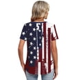 thumbnail image 4 of KDDYLITQ 250th Anniversary Shirts for Women Usa Star Stripes Short Sleeve Tops Fourth Of July 250 Years Birthday Liberty T-Shirts National Flag Print Fashion Button Henley V Neck Tees Red S, 4 of 5