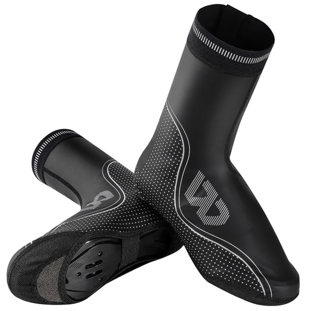 Eigraketly Cubierta de calzado de ciclismo de bicicleta de carretera Cubiertas de botas a prueba de viento Botines Punta impermeable Cálido Ciclismo negro 2XL
