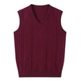 thumbnail image 1 of pstuiky Camisetas sin mangas para hombre, Suéter elástico de cuello redondo tejido en color liso para hombre Camisas de hombre l, 1 of 4