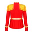 thumbnail image 2 of CHICTRY Girls Long Sleeve Tassels Coat Honor Guard Outfit Marching Band Uniform Jacket Fancy Ball Dress Up Red 16, 2 of 7