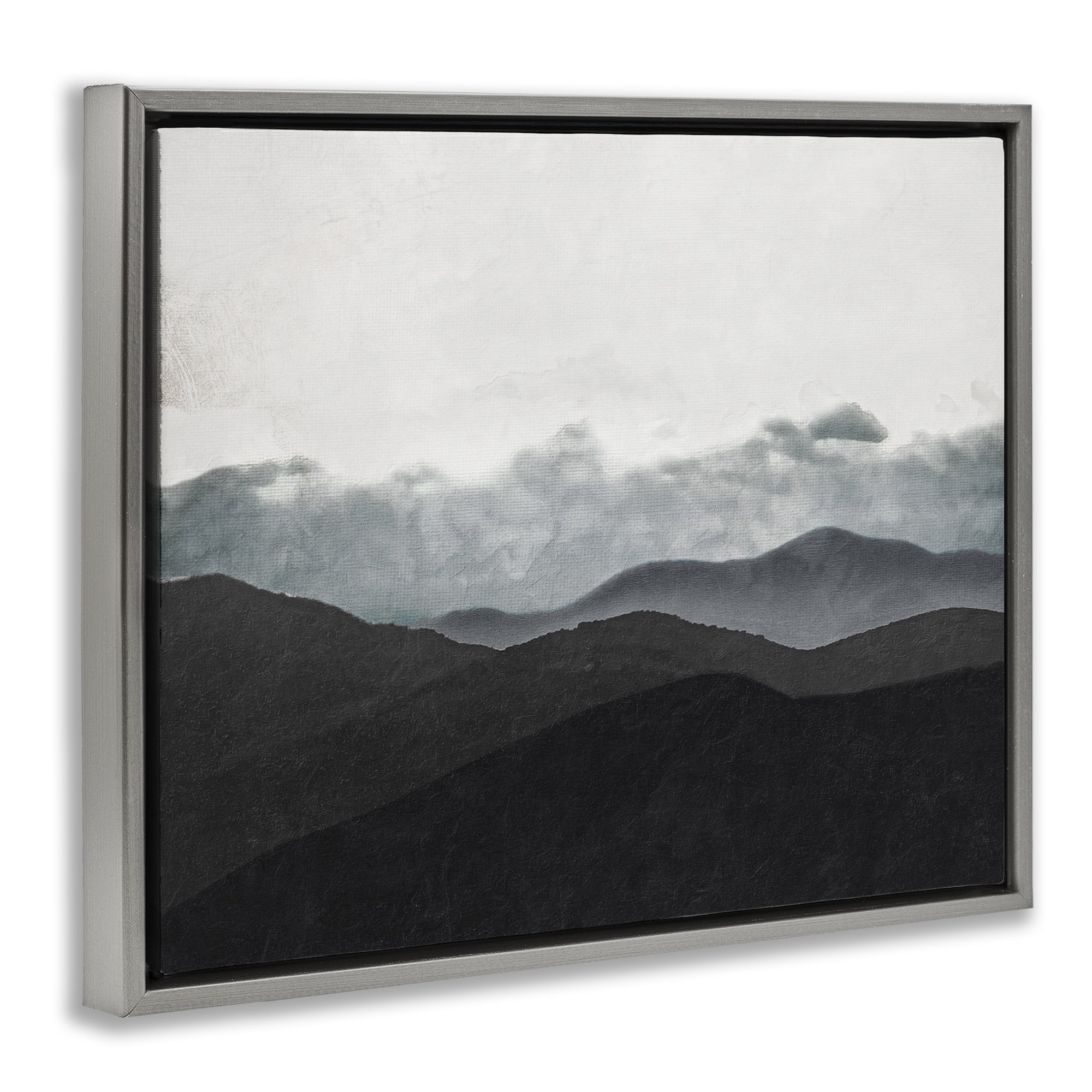 Stupell Industries Layered Foggy Hills Gray Framed Floater Canvas Wall Art, design by Elizabeth Medley