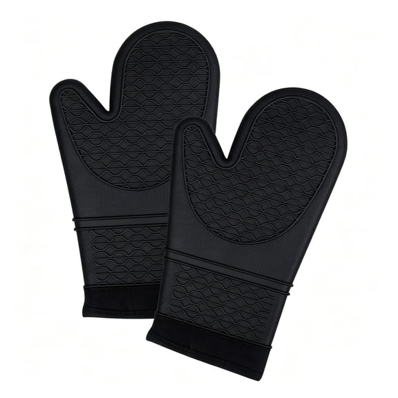 Silicone Oven Mitts Heat Resistant Non-Slip Black