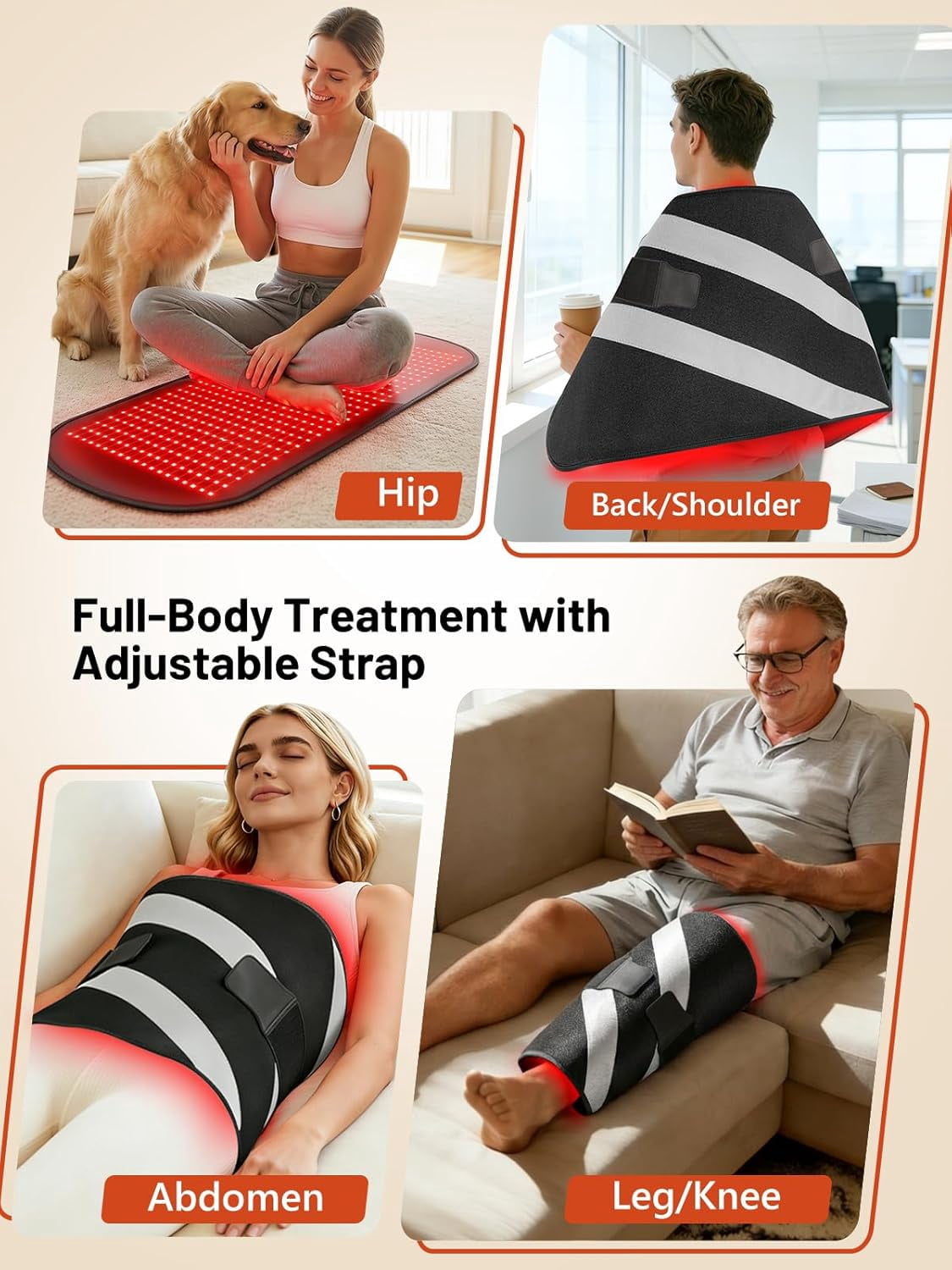 35.4" x 17" Red Light Therapy Mat for Body, 500 LEDs Near Infrared Light Therapy Pad with 90Min Timer, 660nm & 850nm Home Red Light Therapy Blanket for Whole Body Relief, Mood Boost & Sleep Promotion