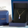 thumbnail image 5 of Gem Stone King 14K Yellow Gold Blue Tanzanite and White Lab Grown Diamond Pendant Necklace for Women | 0.72 Cttw | Gemstone December Birthstone | Pear Shape 7X5MM | With 18 inch Chain, 5 of 6