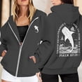 thumbnail image 2 of SONXAHE Shark Print Zip Up Hoodie Womens Oversized Long Sleeve Pocket Jacket Casual Outerwear, 2 of 6