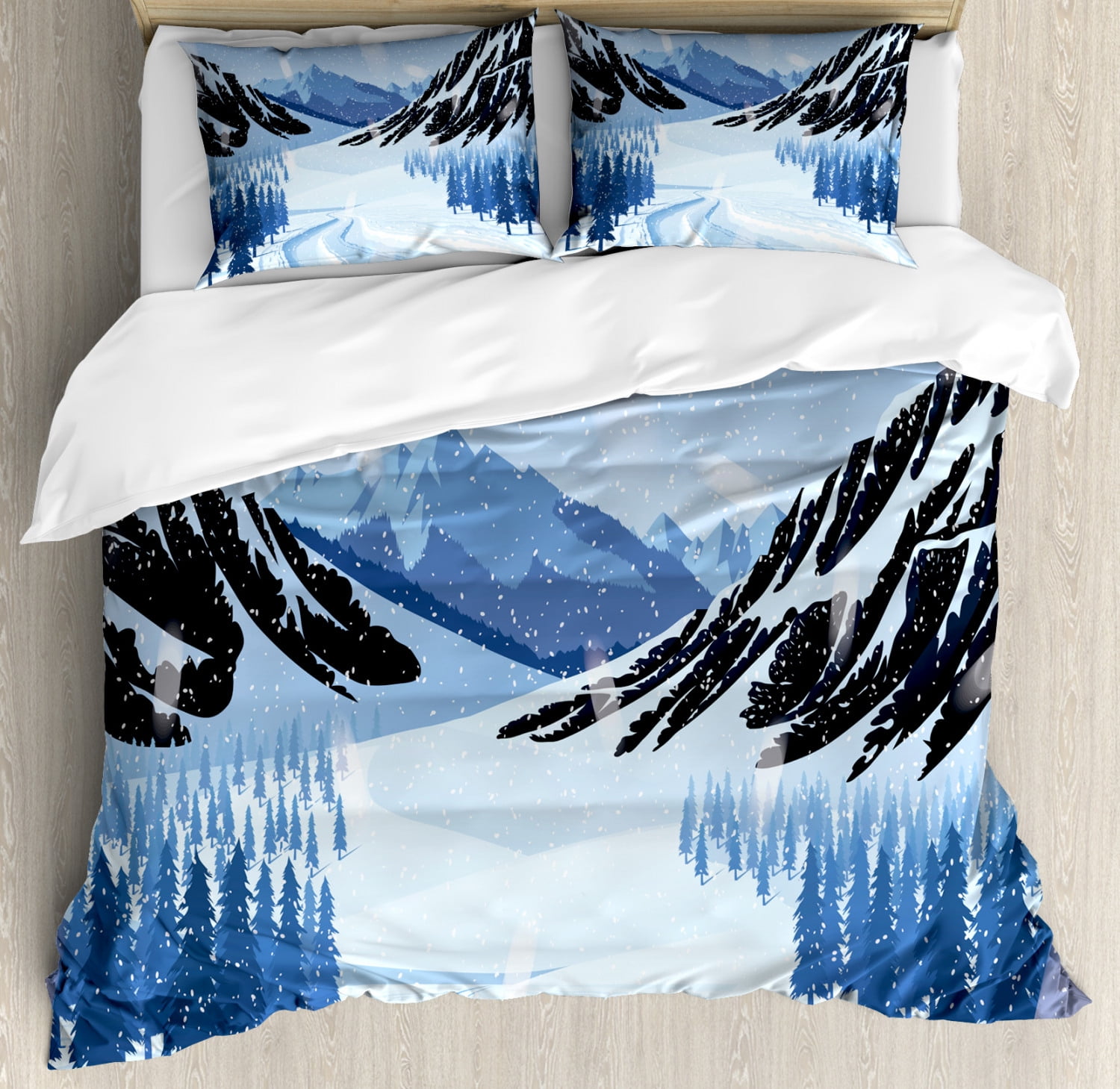 Mountain Snow Pattern Print Duvet Cover Bedding Set