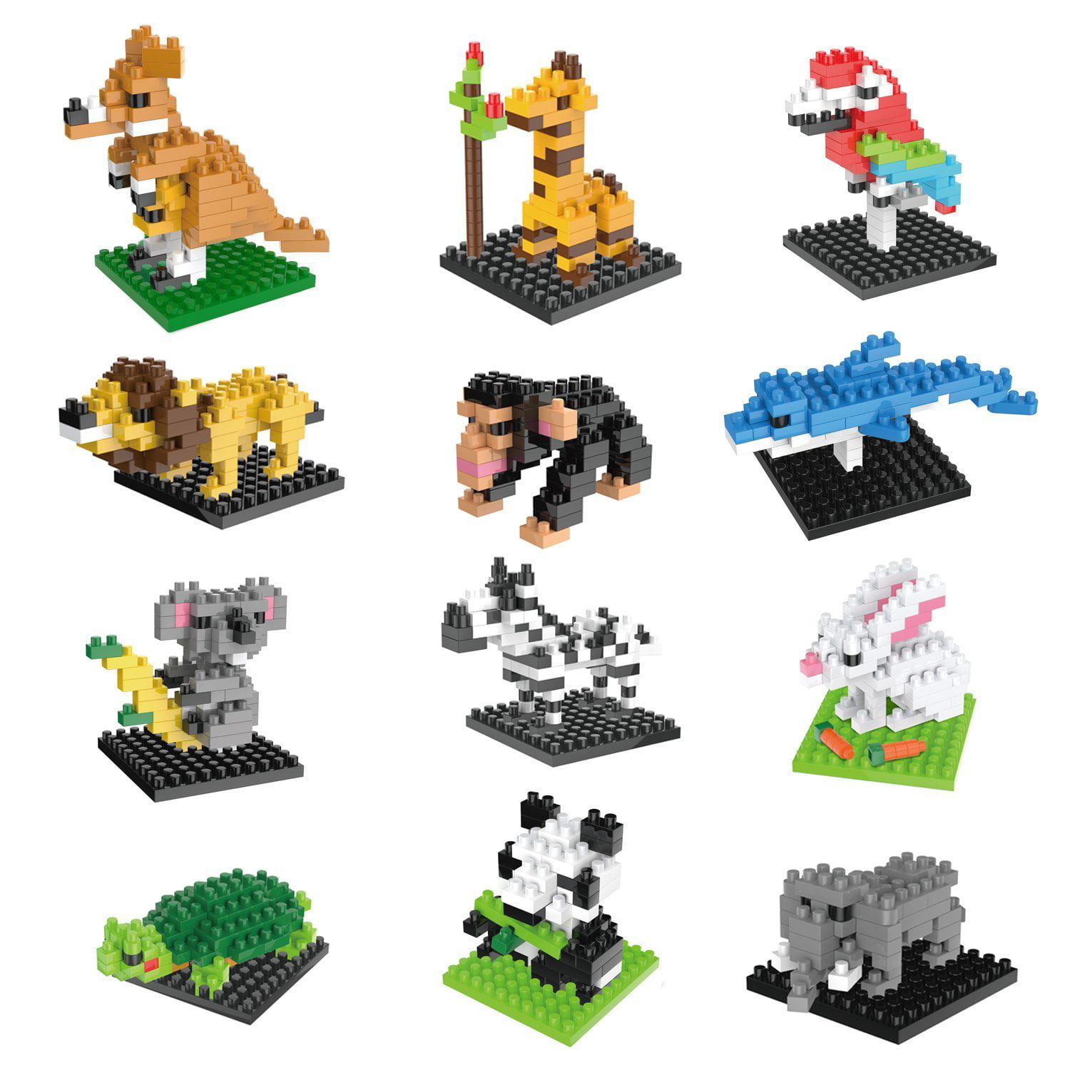 mini building blocks animals