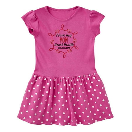 

Inktastic I Love My Mom Heart Health Awareness Gift Toddler Girl Dress