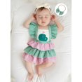thumbnail image 6 of BemeyourBBs Baby Girl Outfit, Fly Sleeve Golf Court Plaid Layered Romper Hairband, 6 of 9