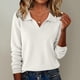 thumbnail image 1 of AUNVITO Women's V-Neck Slim Fit Long Sleeve Knit Sweater with Lightweight Comfort, 1 of 9