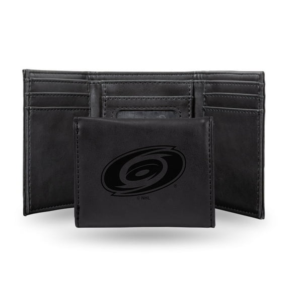 Carolina Hockey Hurricanes Black Trifold Wallet with Clear ID Window