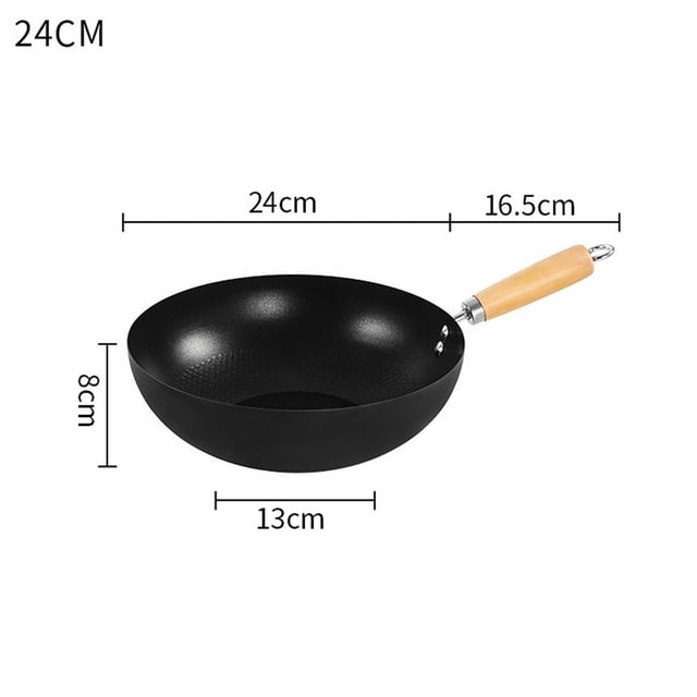 Non-stick Frying Pan for Flat Bottom Wok Iron Pots Kitchen Cookware 18-28CM