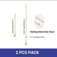 thumbnail image 2 of Extensores de collar PROSTEEL de plata esterlina 925 2 piezas 4 pulgadas chapado en oro, 2 of 6