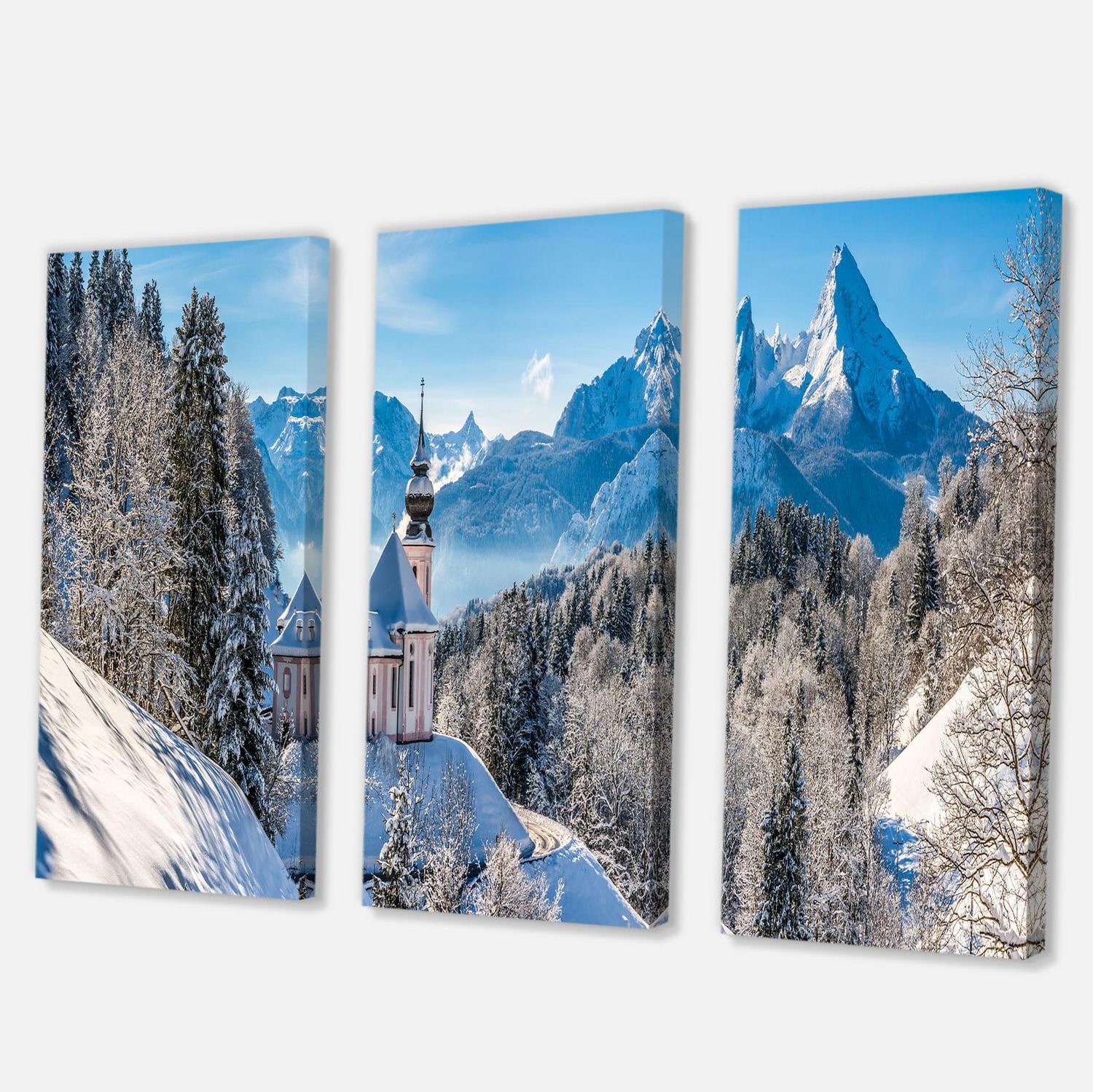 Designart Winter in the Bavarian Alps Canvas Wall Art