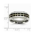 thumbnail image 5 of Chisel Stainless Steel Polished Carbon Fiber/yellow Ip-plated Crosses Ring Size 12  Men, 5 of 7