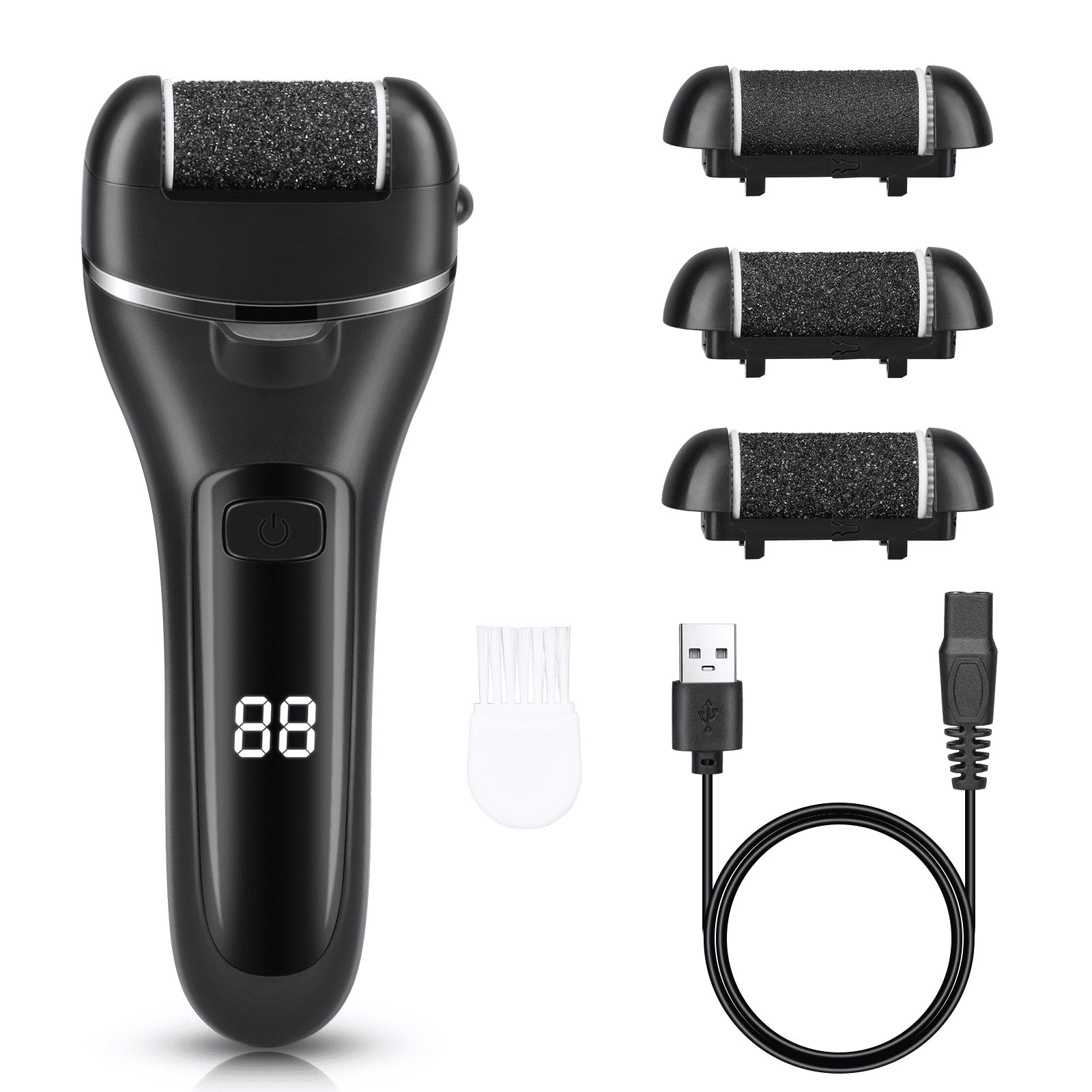 Electric Feet Callus Removers Rechargeable,with 3 Rotating 360 Ddegrees