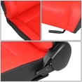 thumbnail image 7 of J2 Engineering J2-RS-002-RD Pair Universal Synthethic Leather White Stitching Reclinable Racing Bucket Seats with Sliders, 7 of 7