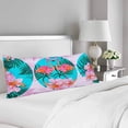thumbnail image 2 of ABPHOTO Vintage Floral Pink Flamingos Tropical Flower Palm Leaves Hibiscus Body Pillow Covers Case Protector 20x60 inch, 2 of 2