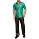 thumbnail image 2 of Camisas INSPIRE CHIC para hombres, de manga corta, con botones, para discotecas, fiestas y promociones, camisa brillante de disco de los 70, 2XL verde, 2 of 4