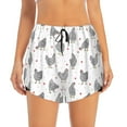 thumbnail image 2 of Goofa Funny Chicken Printed Women 2 in 1 Running Shorts,Quick Dry Athletic Workout Shorts,High Waisted Athletic Shorts with Liner Pockets-XX-Large, 2 of 9