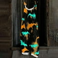 thumbnail image 2 of WTOBBY Women's Casual Loose Retro Jumpsuit with Halloween Print, Suspenders in Cotton and Linen Fabric, Adjustable for a Comfortable and Stylish Fit,TurquoiseM, 2 of 6