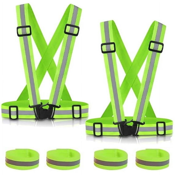 MRSXXNTY Reflective Vest Running Gear 2Pack, High Visibility Adjustable Safety Ves for Night Cycling,Hiking, Jogging,Dog Walking